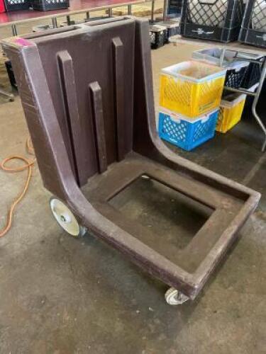 BROWN PLASTIC GLASS RACK CART
