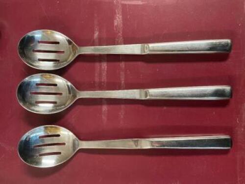 (10) 11" STAINLESS SLOTTED CHAFFER SPOONS