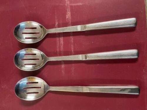 (10) 11" STAINLESS SLOTTED CHAFFER SPOONS
