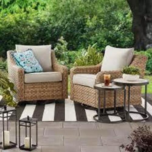 DESCRIPTION: (1) SET OF (2) SWIVEL GLIDERS BRAND/MODEL: RIVER OAKS INFORMATION: WICKER RETAIL$: $700.00 EA QTY: 1