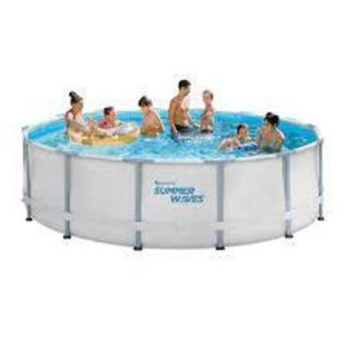 DESCRIPTION: (1) FRAME POOL WITH FILTER PUMP BRAND/MODEL: SUMMER WAVES RETAIL$: $500.00 EA SIZE: 14 FT QTY: 1