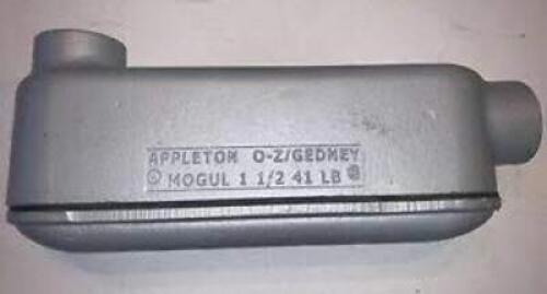 DESCRIPTION: (1) THREADED METAL CONDUIT OUTLET BRAND/MODEL: APPLETON OZ GEDNEY MOGUL RETAIL$: $75.00 EA SIZE: 3" QTY: 1