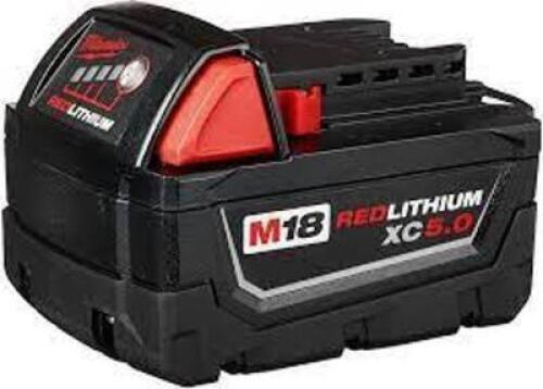 DESCRIPTION: (2) TOOL BATTERIES BRAND/MODEL: MILWAUKEE #35GJ99 INFORMATION: RED AND BLACK RETAIL$: $178.45 EA SIZE: 5.0 RED LITHIUM XC QTY: 2