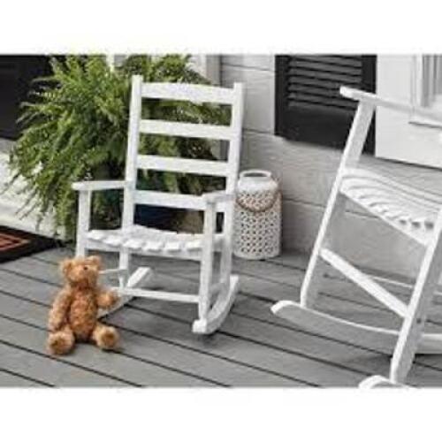 DESCRIPTION: (1) PORCH ROCKER ROCKING CHAIR BRAND/MODEL: MAINSTAYS INFORMATION: WHITE RETAIL$: 100 QTY: 1