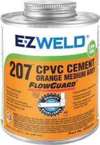 DESCRIPTION: (2) CPVC CEMENT BRAND/MODEL: EZ WELD #207 INFORMATION: MEDIUM BODY RETAIL$: $18.09 EA SIZE: 32 OZ QTY: 2