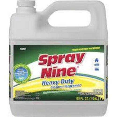 DESCRIPTION: (2) HEAVY DUTY CLEANER DEGREASER BRAND/MODEL: SPRAY NINE RETAIL$: 18.26 SIZE: 128 FL OZ QTY: 2