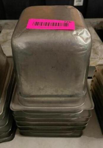 DESCRIPTION: (6) 1/6 SIZE STAINLESS INSERTS. ADDITIONAL INFORMATION: 6� DEEP THIS LOT IS: SOLD BY THE PIECE QTY: 6