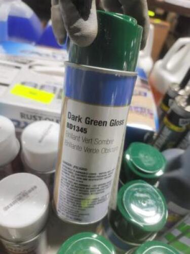 DESCRIPTION: (6) GLOSS SPRAY PAINT BRAND/MODEL: CLASS 3 SOLUTIONS BD1345 INFORMATION: DARK GREEN RETAIL$: $8.48 EA SIZE: 12 OZ QTY: 6