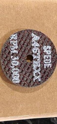 DESCRIPTION: (1) BOX OF ( 50) DOUBLE REINFORCED RESONOID CUT OFF WHEEL BRAND/MODEL: SPEEDCUT ABRASIVES A4TBXX RETAIL$: 66.5 SIZE: 2"x1.8"x1/4" QTY: 1