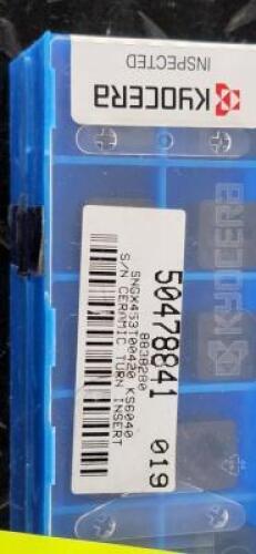DESCRIPTION: (20) SNGX STYLE CERAMIC TURNING INSERTS BRAND/MODEL: KYOCERA 453T000420 RETAIL$: $ 12.73 PER INSERT QTY: 20