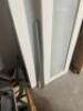 NAME: 30 in. x 80 in. 3010 Series 1-Lite Tempered Frosted Glass Composite Off White Interior Closet Bi-Fold Door - 4