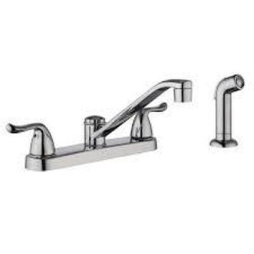 NAME: Constructor 2-Handle Standard Kitchen Faucet with Side Sprayer in Chrome