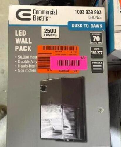 NAME: 150-Watt Equivalent Integrated Outdoor LED Wall Pack, 2500 Lumens, Dusk to Dawn Outdoor Security Light