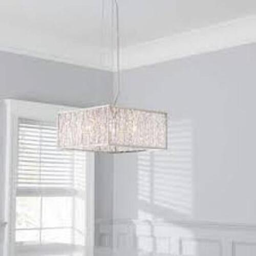 NAME: Saynsberry 4-Light Chrome and Crystal Square Shape Pendant