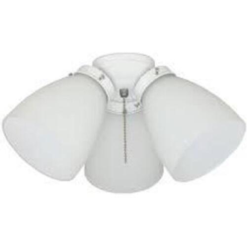 NAME: 3-Light White Ceiling Fan Shades LED Light Kit