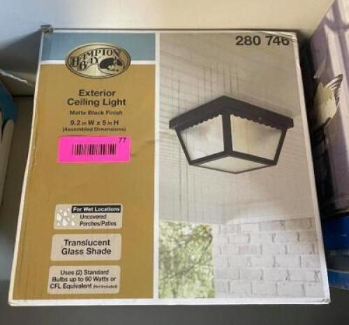 NAME: 2-Light Matte Black Outdoor Flushmount