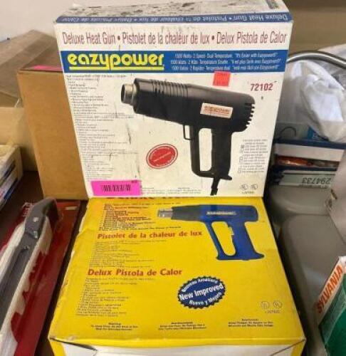 NAME: (2 PACK) DELUXE HEAT GUNS (1 PACK HAS ATTATCHMENTS INCLUDED)