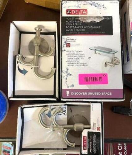 NAME: DELTA 3-PIECE BATHROOM ACCESSORIES KIT IN BRUSHED NICKEL