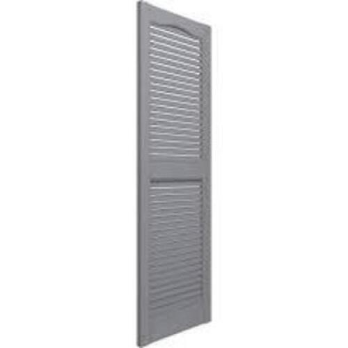 NAME: (4) 14.5 in. x 52 in. Louvered Vinyl Exterior Shutters in Paintable