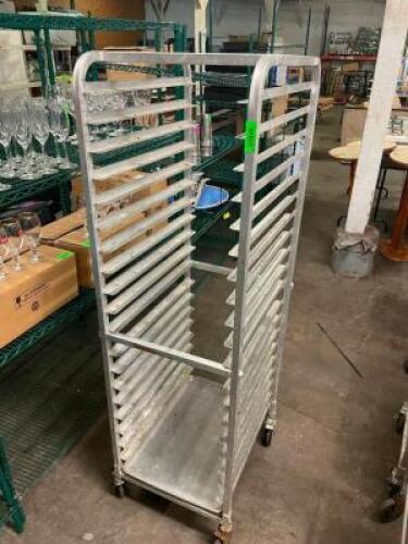 DESCRIPTION: TWENTY PAN FRONT LOAD TRAY RACK. QTY: 1