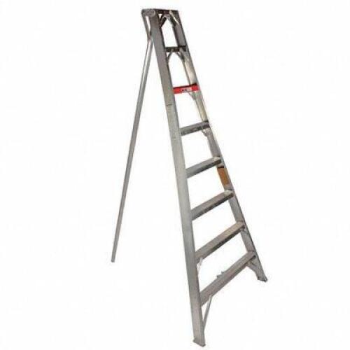 DESCRIPTION: (1) ALUMINUM TRIPOD LADDER BRAND/MODEL: STOKES/1108 INFORMATION: 8FT, 300LB CAPACITY RETAIL$: $415.53 SIZE: 8FT QTY: 1