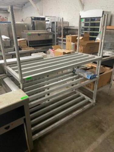 DESCRIPTION: 48" X 24" THREE TIER ALUMINUM DUNNAGE RACK SIZE: 48" X 24" X 70" QTY: 1