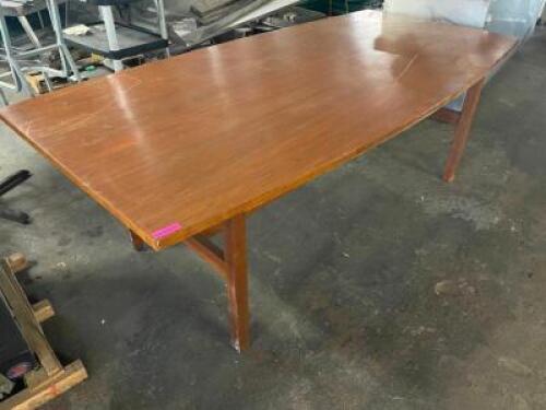 8' X 48" LAMINATE WOOD CONFERENCE TABLE.