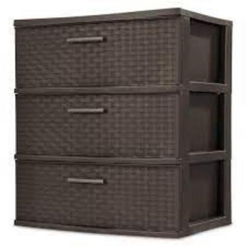 (1) 3 DRAWER WIDE WEAVE TOWER