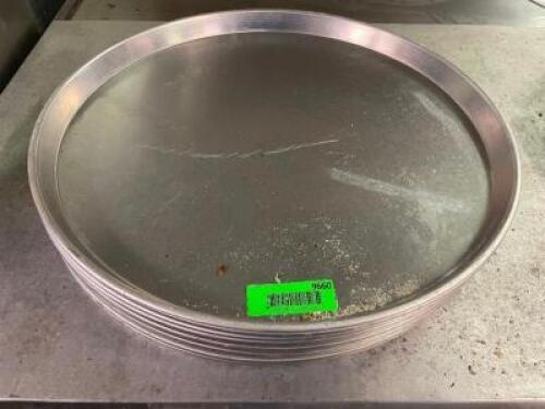 DESCRIPTION: (8) 16" PIZZA PANS SIZE: 16" THIS LOT IS: SOLD BY THE PIECE QTY: 8