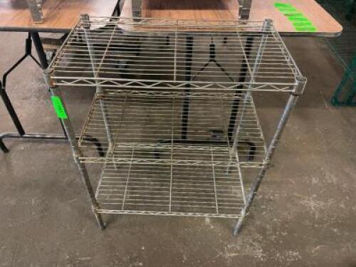 DESCRIPTION: 24" X 12" THREE TIER WIRE SHELF SIZE: 24" X 12" X 30" QTY: 1