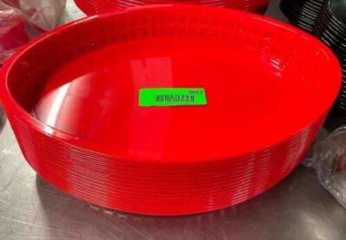 DESCRIPTION: (12) TABLECRAFT 12" RED PLASTIC FOOD BASKETS THIS LOT IS: SOLD BY THE PIECE QTY: 12