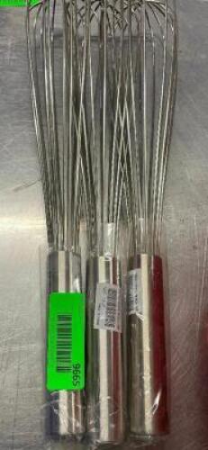 DESCRIPTION: (3) 12" STAINLESS WHISKS - NEW THIS LOT IS: SOLD BY THE PIECE QTY: 3