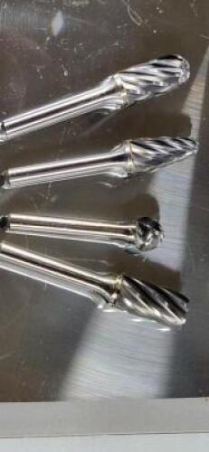 (4) ASSORTED CARBIDE SINGLE CUT BURRS