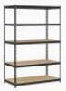 DESCRIPTION (1) MUSCLE RACK STEEL UTILITY SHELF BRAND/MODEL UR245P-BLK ADDITIONAL INFORMATION 5-TIER/WEIGHT CAPACITY: 800 LB/RETAILS AT $82.25 SIZE 24