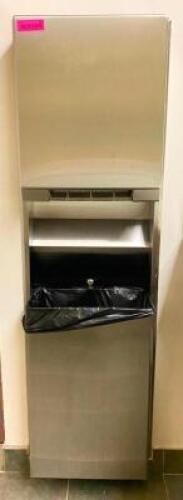 15" X 54" COMMERCIAL PAPER TOWEL/ TRASH RECEPTACLE WALL UNIT-STAINLESS