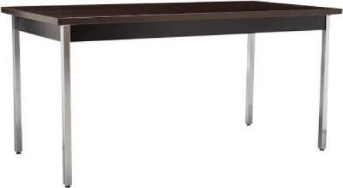 DESCRIPTION (1) HON UTILITY TABLES BRAND/MODEL HUTM3060 ADDITIONAL INFORMATION MOCHA & BLACK/RETAILS AT $350.59 SIZE 59-3/4"L X 29-1/2"W X 28-3/4"H TH