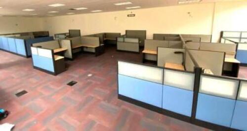 (30) 72" X 60" OFFICE PARTITIONS WITH DESKS AND CONTENTS