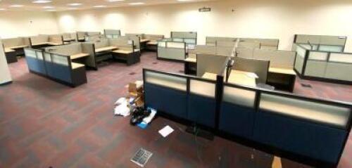 (30) 72" X 60" OFFICE PARTITIONS WITH DESKS AND CONTENTS