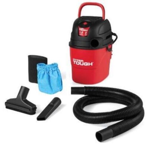DESCRIPTION (1) HYPER TOUGH UTILITY VACUUM BRAND/MODEL VH105-3501 ADDITIONAL INFORMATION RED & BLACK/AIRFLOW: 60 CFM/RETAILS AT $24.84 SIZE 1.5 GAL [1