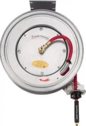 DESCRIPTION (1) PRO-SOURCE RETRACTABLE HOSE REEL BRAND/MODEL 2810035010PRO ADDITIONAL INFORMATION 300 PSI/SILVER/RETAILS AT $193.04 SIZE 50'HOSE LENGT