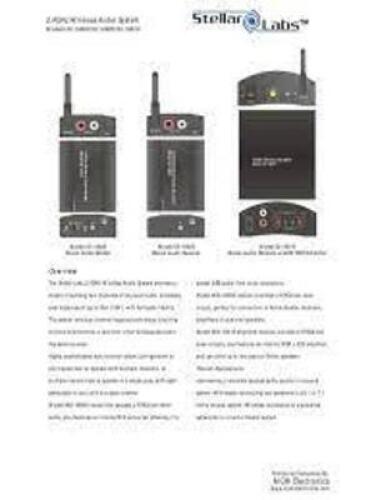 DESCRIPTION: (1) WIRELESS AUDIO SENDER BRAND/MODEL: STELLAR LABS #50-16600 RETAIL$: $50.00 EA SIZE: 2.4 GHZ QTY: 1
