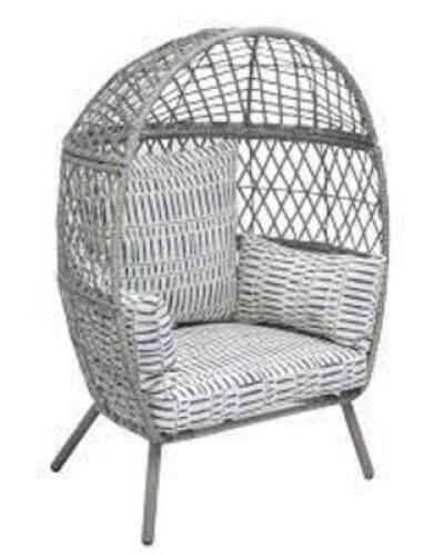 DESCRIPTION: (1) OUTDOOR STATIONARY EGG CHAIR FOR KIDS BRAND/MODEL: VENTURA BETTER HOMES AND GARDENS RETAIL$: $150.00 EA SIZE: 21.65 IN X 27.17 INX39.