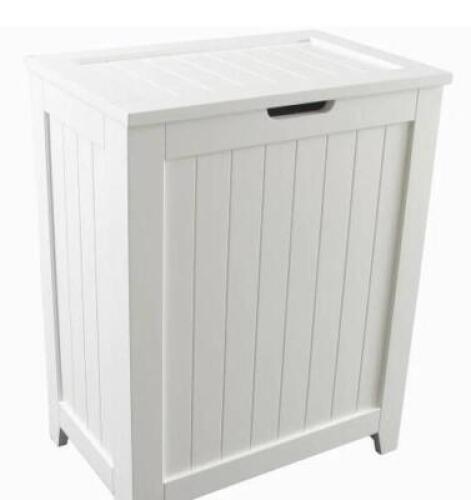 DESCRIPTION (1) REDMON CONTEMPORARY COUNTRY COLLECTION HAMPER BRAND/MODEL 5220-WHITE ADDITIONAL INFORMATION WHITE/RETAILS AT $42.14 SIZE 11.25" X 18"
