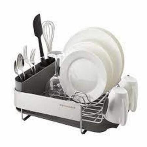 DESCRIPTION: (1) COMPACT STAINLESS STEEL DISH DRYING RACK BRAND/MODEL: KITCHENAID #1464518 RETAIL$: $54.97 EA QTY: 1