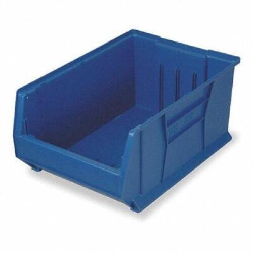 DESCRIPTION: (1) HOPPER BIN BRAND/MODEL: QUANTUM STORAGE SYSTEMS #1UVP8 INFORMATION: BLUE RETAIL$: $58.80 EA SIZE: 11X29X16 QTY: 1