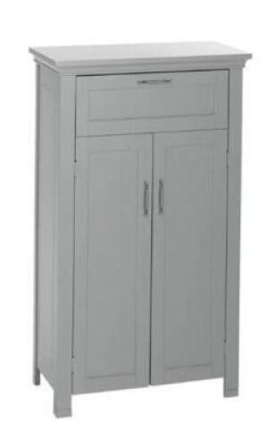 DESCRIPTION (1) SOMERSET FLOOR CABINET BRAND/MODEL T-NS-MRC100 ADDITIONAL INFORMATION 2-DOOR/GRAY/RETAILS AT $294.95 SIZE 23"W X 11"D X 40.25"H THIS L