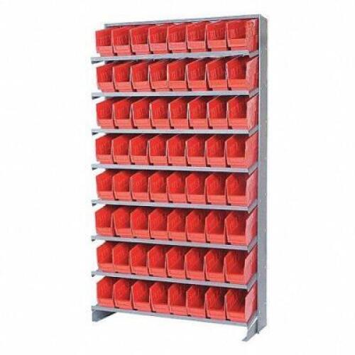 DESCRIPTION: (1) PICK RACK BRAND/MODEL: QUANTUM STORAGE SYSTEMS #24K041 INFORMATION: RED RETAIL$: $558.53 EA SIZE: JUST THE STORAGE BINS NOT THE SHELF
