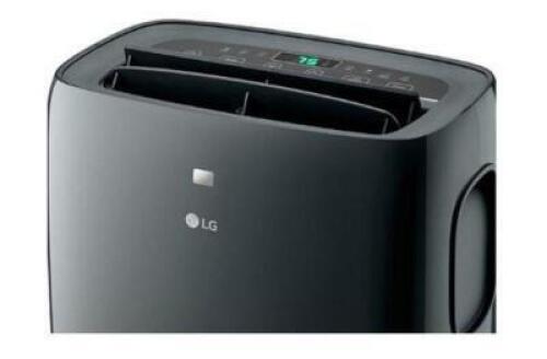 DESCRIPTION (1) LG PORTABLE AIR CONDITIONER BRAND/MODEL LP0821GSSM ADDITIONAL INFORMATION BLACK/8,000 BTU/RETAILS AT $706.72 SIZE 14.57"D X 17.52"W X