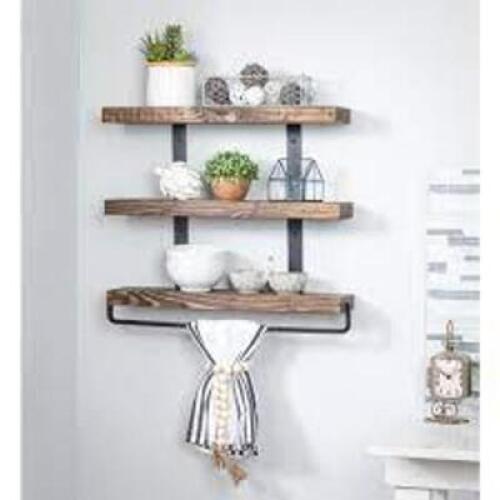 DESCRIPTION (1) SHELVES BRAND/MODEL DEL HUTSON DESIGNS #DHD3022DW ADDITIONAL INFORMATION RETAILS FOR $60.00 SIZE 5X24X20 THIS LOT IS ONE MONEY QTY 1