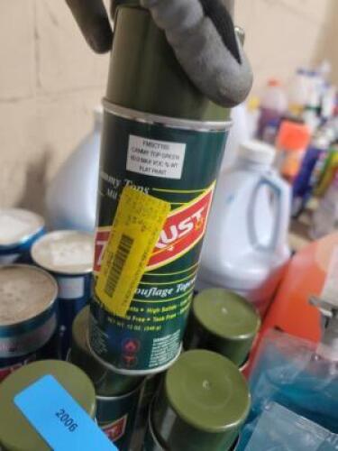 DESCRIPTION: (6) FLAT SPRAY PAINT BRAND/MODEL: ZERO-RUST INFORMATION: CAMMY TOP GREEN RETAIL$: $13.86 EA SIZE: 12 OZ QTY: 6